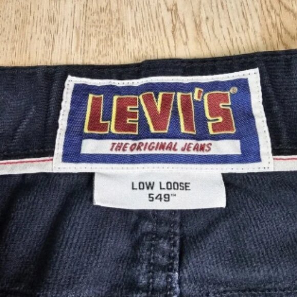VTG Levi's‎ Jeans Pants Mens 42x32 Black 549 Low Loose Fit Straight Leg Corduroy - Picture 3 of 5
